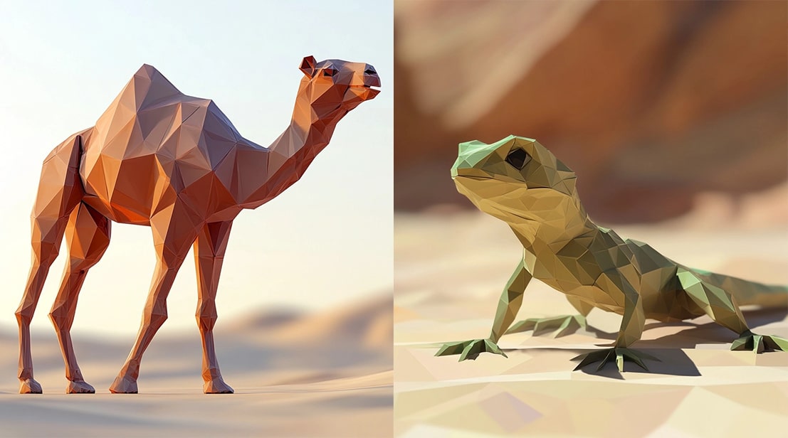 پرامپت ساخت عکس به صورت چندضلعی